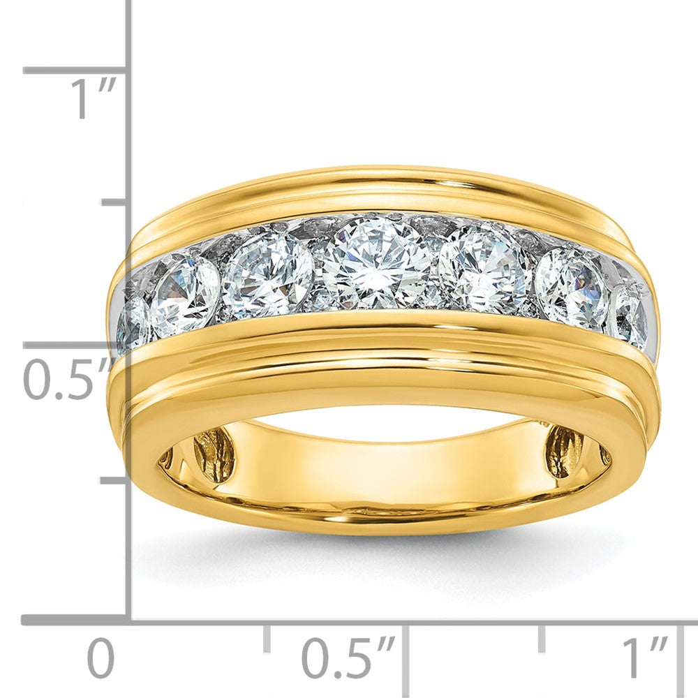 14K Gelbgold Herren-Ring mit 2K Diamanten, komplett besetzt