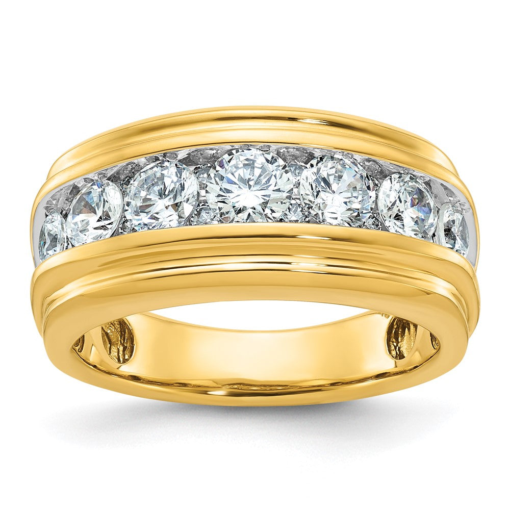 14K Gelbgold Herren-Ring mit 2K Diamanten, komplett besetzt