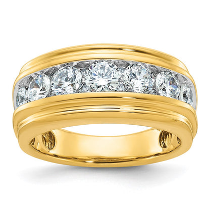 14K Gelbgold Herren-Ring mit 2K Diamanten, komplett besetzt