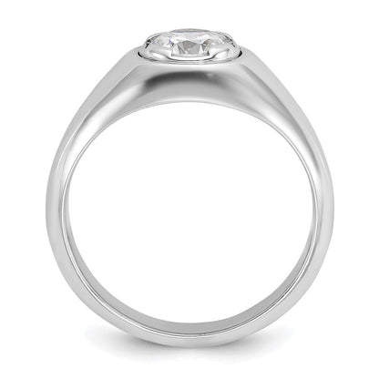 14K Weißgold Ring mit 1 ct. Diamant aus Laborzucht, rund, VS/SI+ G+, für Herren