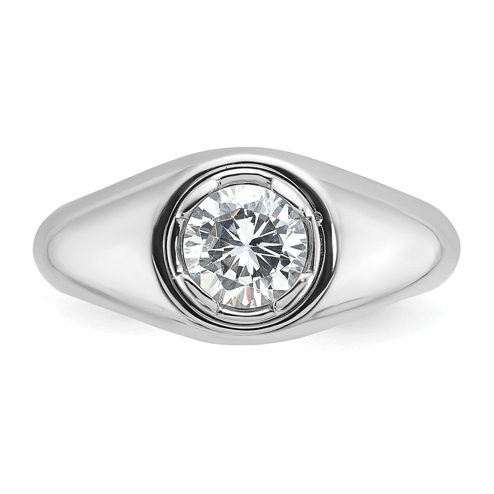 14K Weißgold Ring mit 1 ct. Diamant aus Laborzucht, rund, VS/SI+ G+, für Herren