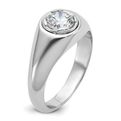 14K Weißgold Ring mit 1 ct. Diamant aus Laborzucht, rund, VS/SI+ G+, für Herren
