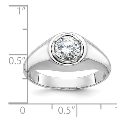 14K Weißgold Ring mit 1 ct. Diamant aus Laborzucht, rund, VS/SI+ G+, für Herren