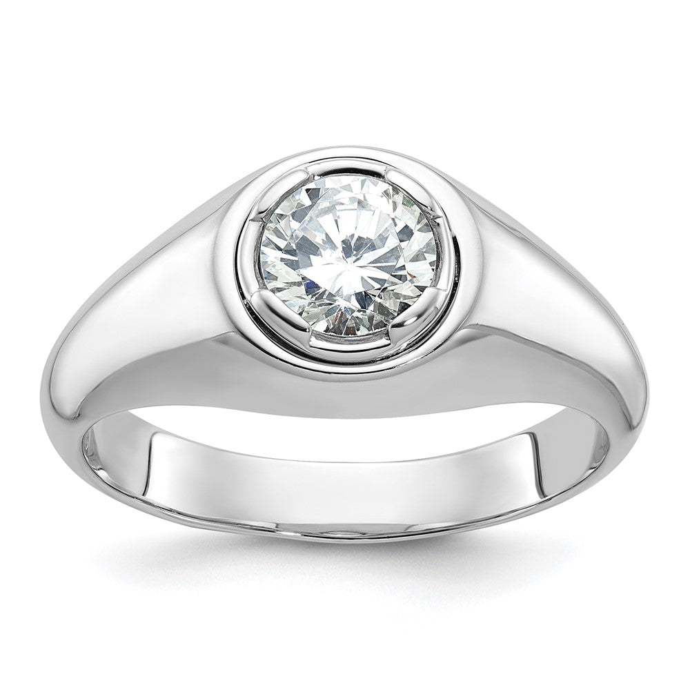 14K Weißgold Ring mit 1 ct. Diamant aus Laborzucht, rund, VS/SI+ G+, für Herren