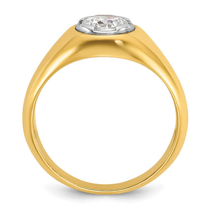 14K Gelbgold Ring mit 1 ct. im Labor gezüchtetem Diamant, Rund, VS/SI+ G+, für Herren