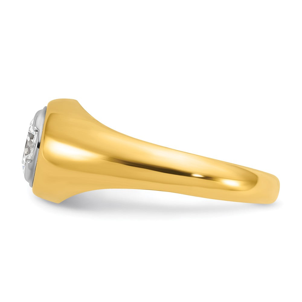 14K Gelbgold Ring mit 1 ct. im Labor gezüchtetem Diamant, Rund, VS/SI+ G+, für Herren