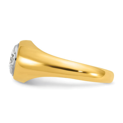 14K Gelbgold Ring mit 1 ct. im Labor gezüchtetem Diamant, Rund, VS/SI+ G+, für Herren