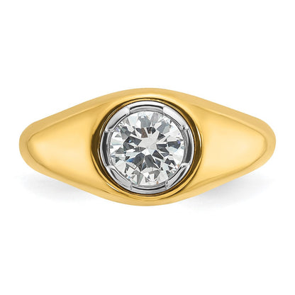14K Gelbgold Ring mit 1 ct. im Labor gezüchtetem Diamant, Rund, VS/SI+ G+, für Herren