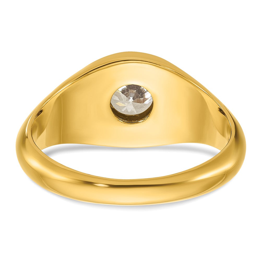14K Gelbgold Ring mit 1 ct. im Labor gezüchtetem Diamant, Rund, VS/SI+ G+, für Herren