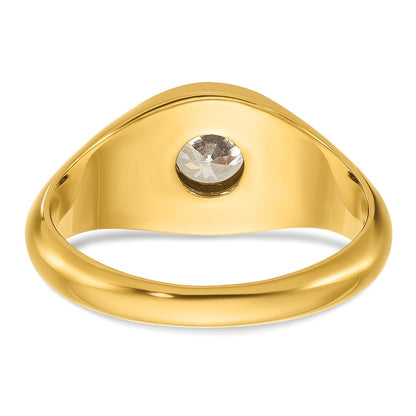 14K Gelbgold Ring mit 1 ct. im Labor gezüchtetem Diamant, Rund, VS/SI+ G+, für Herren
