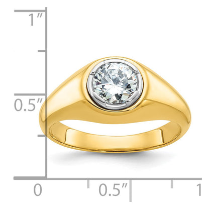 14K Gelbgold Ring mit 1 ct. im Labor gezüchtetem Diamant, Rund, VS/SI+ G+, für Herren
