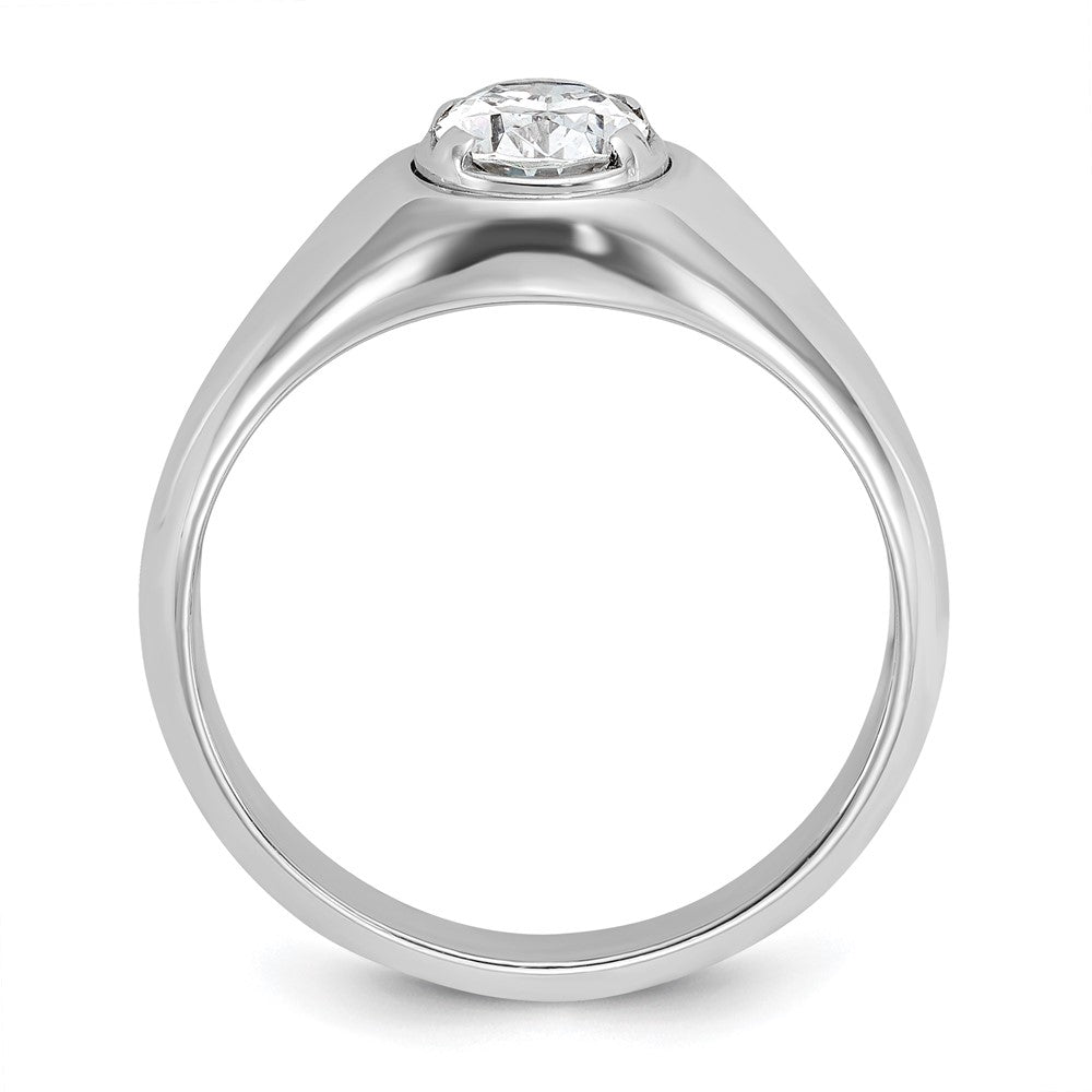 14K Weißgold Ring mit 1 ct. laborgezüchtetem Diamant, VS/SI+ G+, Oval, Herren