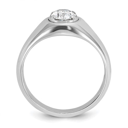 14K Weißgold Ring mit 1 ct. laborgezüchtetem Diamant, VS/SI+ G+, Oval, Herren