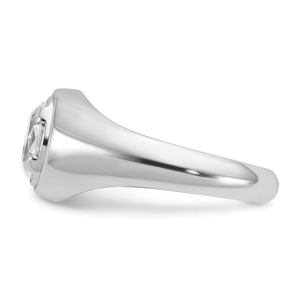 14K Weißgold Ring mit 1 ct. laborgezüchtetem Diamant, VS/SI+ G+, Oval, Herren
