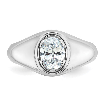 14K Weißgold Ring mit 1 ct. laborgezüchtetem Diamant, VS/SI+ G+, Oval, Herren