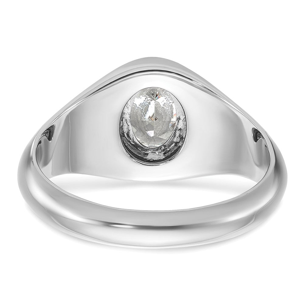 14K Weißgold Ring mit 1 ct. laborgezüchtetem Diamant, VS/SI+ G+, Oval, Herren