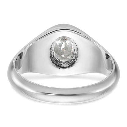 14K Weißgold Ring mit 1 ct. laborgezüchtetem Diamant, VS/SI+ G+, Oval, Herren