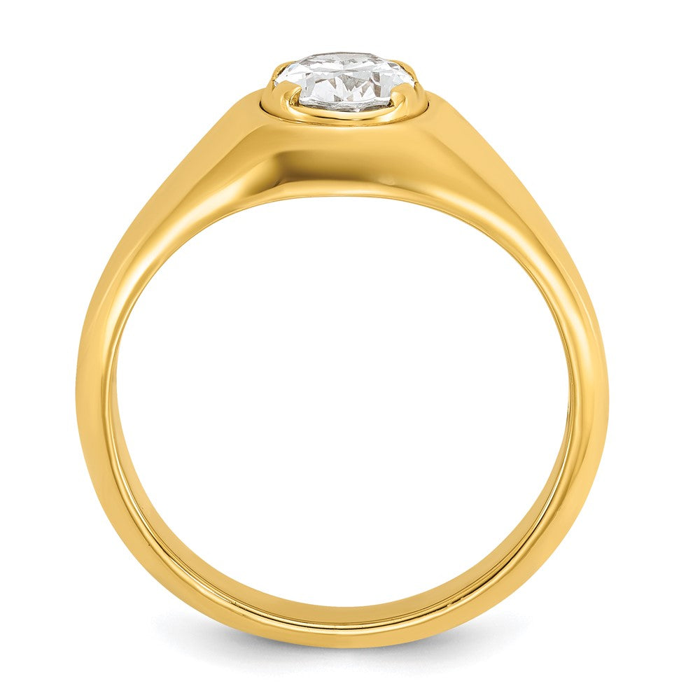 14K Gelbgold Ring mit 1 ct. im Labor gezüchtetem Diamant VS/SI+ G+ Oval für Herren