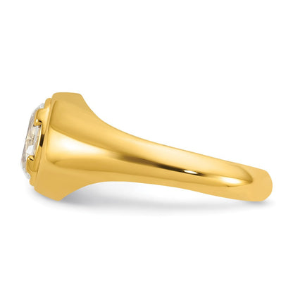 14K Gelbgold Ring mit 1 ct. im Labor gezüchtetem Diamant VS/SI+ G+ Oval für Herren