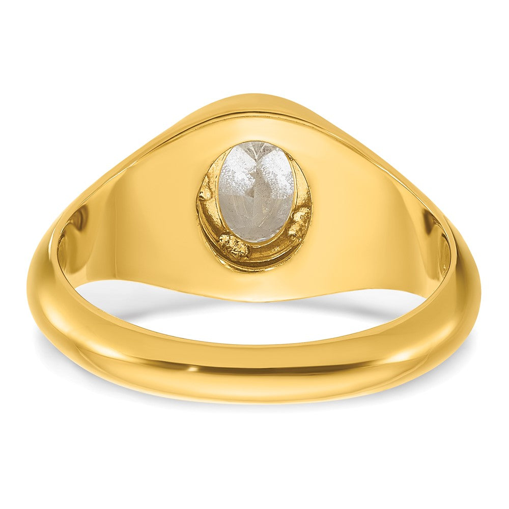 14K Gelbgold Ring mit 1 ct. im Labor gezüchtetem Diamant VS/SI+ G+ Oval für Herren