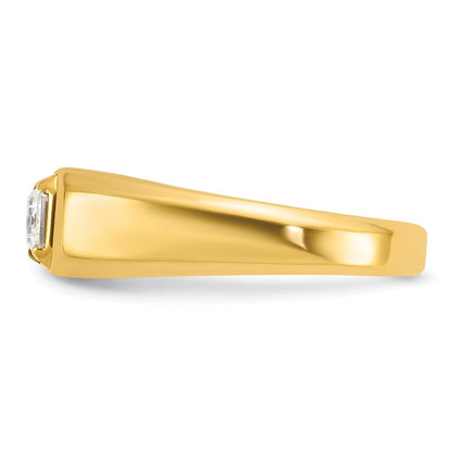 14K Gelbgold Ring für Herren mit 1 ct. Labor-Diamant VS/SI+ G+ im Emerald-Schliff, poliert