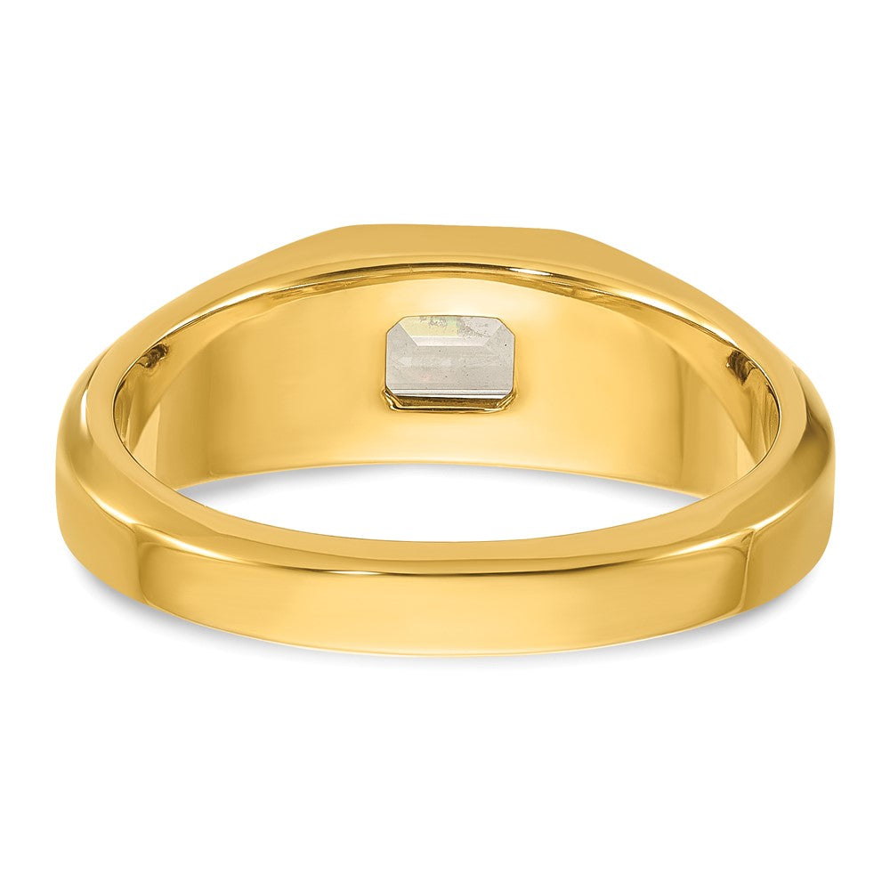 14K Gelbgold Ring für Herren mit 1 ct. Labor-Diamant VS/SI+ G+ im Emerald-Schliff, poliert