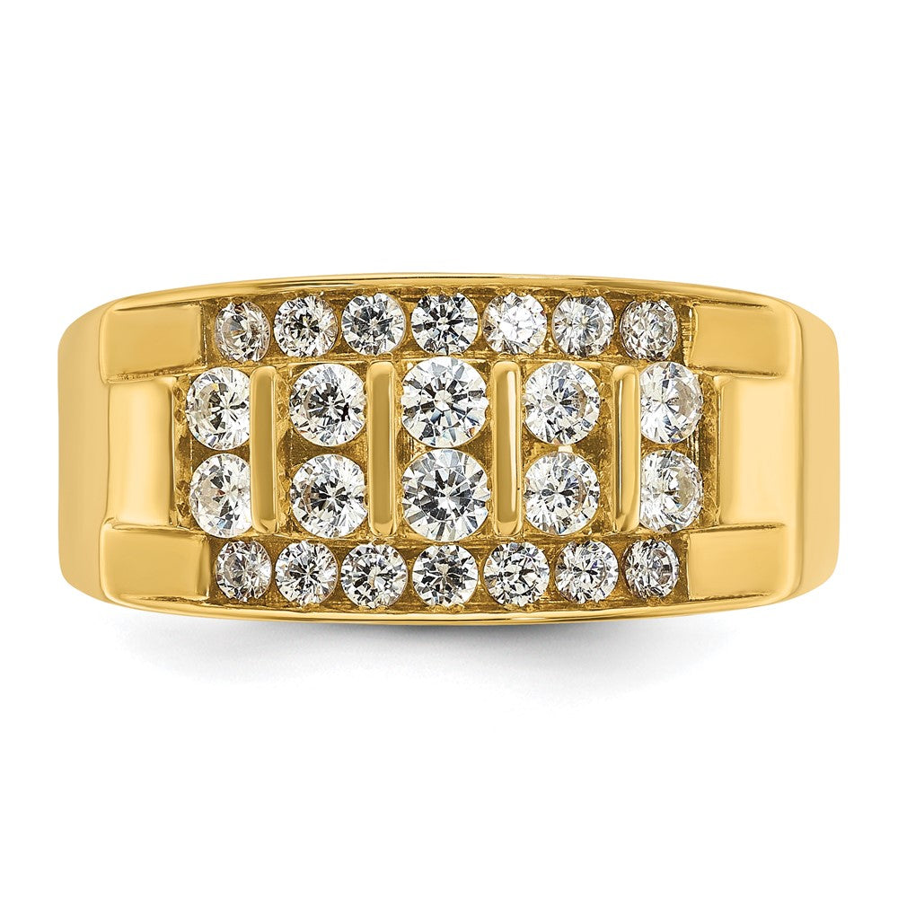 14K Gelbgold Herren-Ring mit 1,1K Diamant