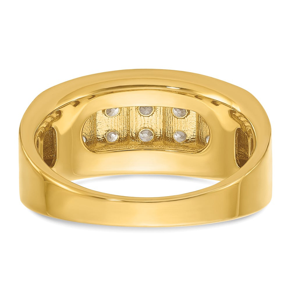 14K Gelbgold Herrenring mit 1 0,12 ct. Labor gezüchteten Diamanten VS/SI+ G+ in vierreihiger Ausführung