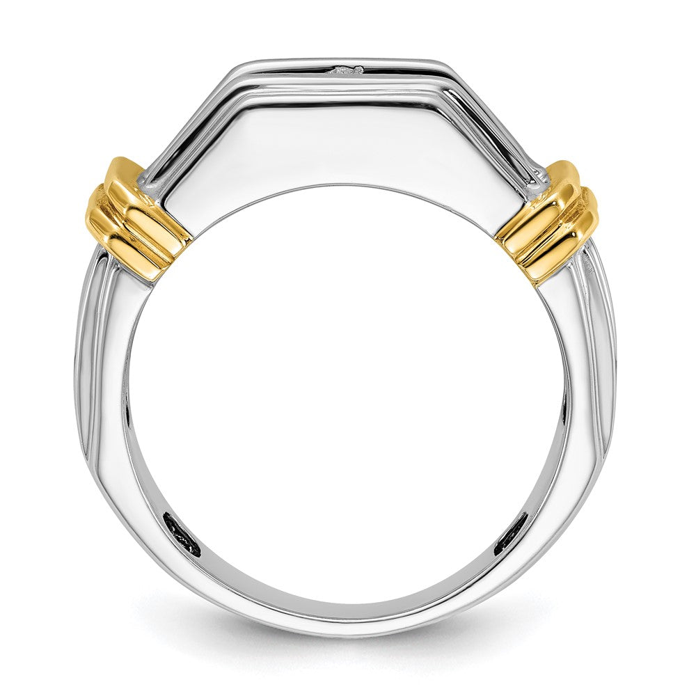 14K Bicolor-Gold Herren-Ring mit 1 ct. Diamant