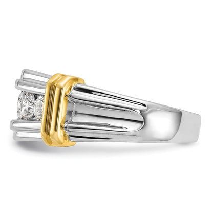 14K Bicolor-Gold Herren-Ring mit 1 ct. Diamant