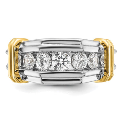 14K Bicolor-Gold Herren-Ring mit 1 ct. Diamant