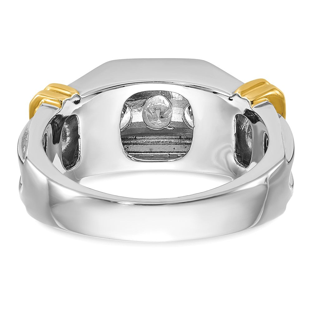 14K Bicolor-Gold Herren-Ring mit 1 ct. Diamant