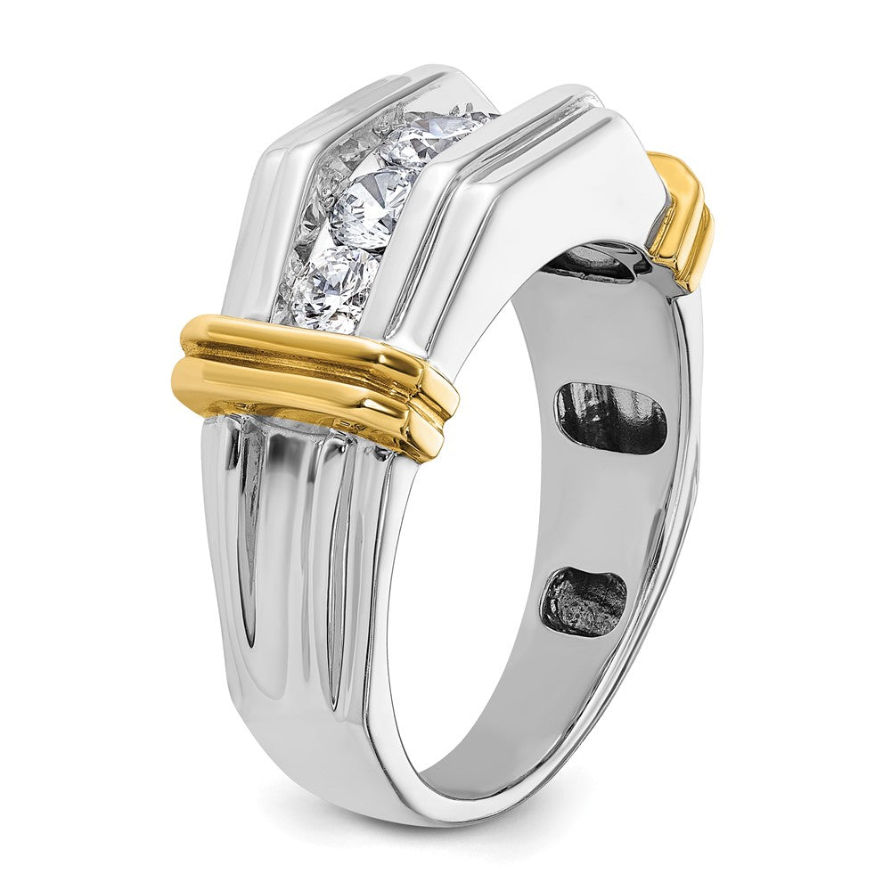14K Bicolor-Gold Herren-Ring mit 1 ct. Diamant