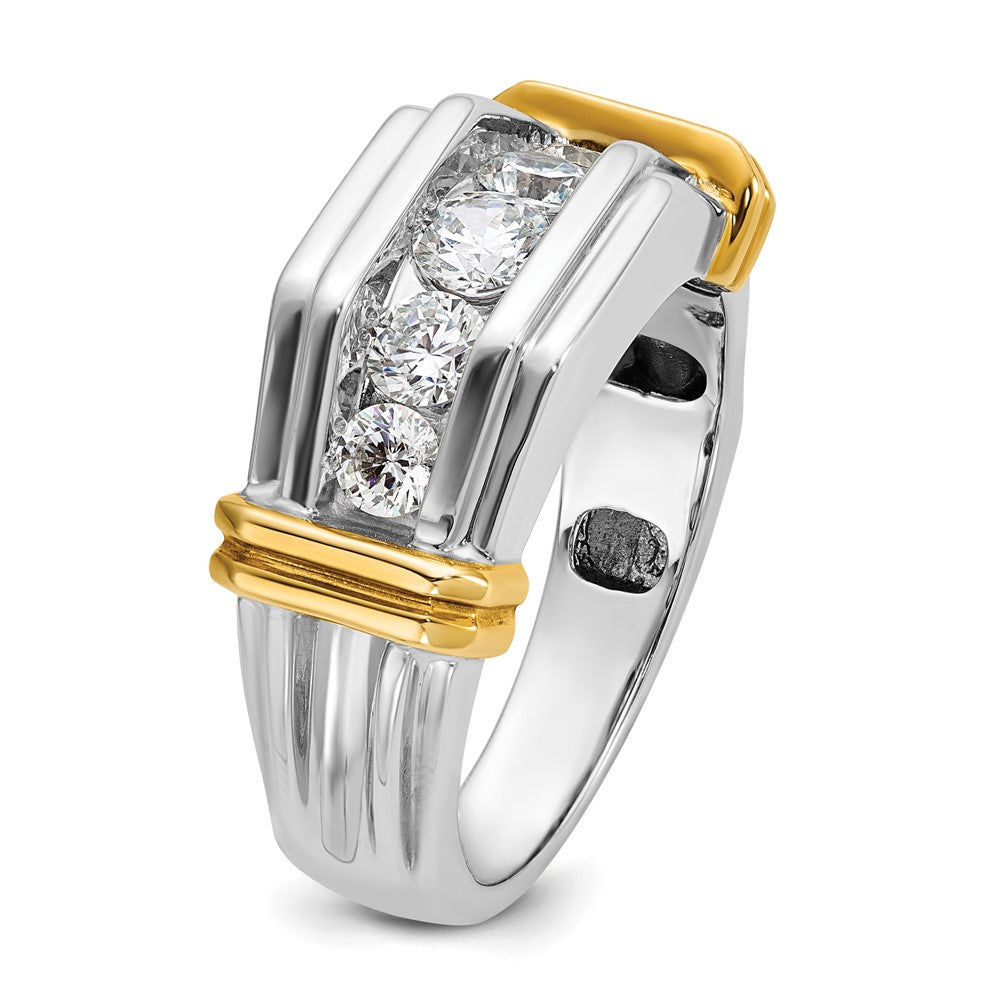 14K Bicolor-Gold Herren-Ring mit 1 ct. Diamant