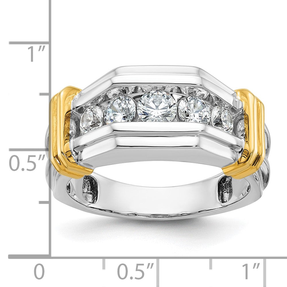 14K Bicolor-Gold Herren-Ring mit 1 ct. Diamant