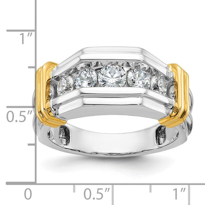 14K Bicolor-Gold Herren-Ring mit 1 ct. Diamant