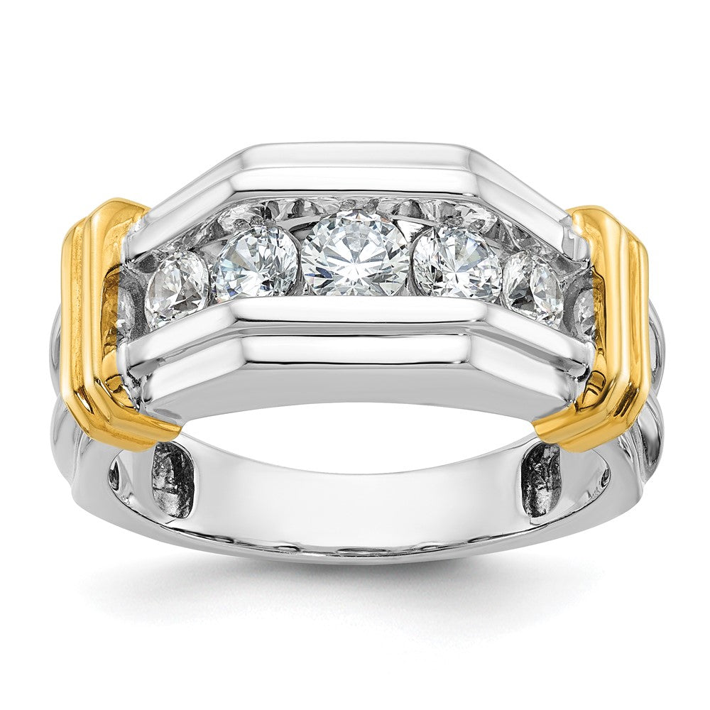 14K Bicolor-Gold Herren-Ring mit 1 ct. Diamant