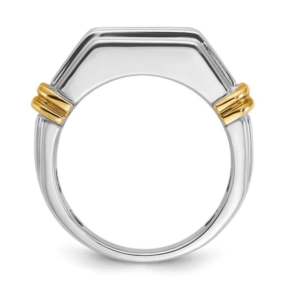 14K Bicolor-Gold Herren-Ring mit 2 ct. Diamant