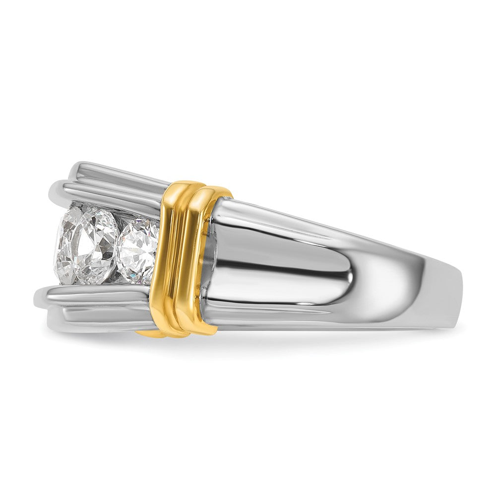 14K Bicolor-Gold Herren-Ring mit 2 ct. Diamant