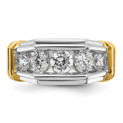 14K Bicolor-Gold Herren-Ring mit 2 ct. Diamant