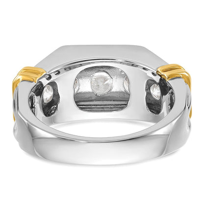 14K Bicolor-Gold Herren-Ring mit 2 ct. Diamant