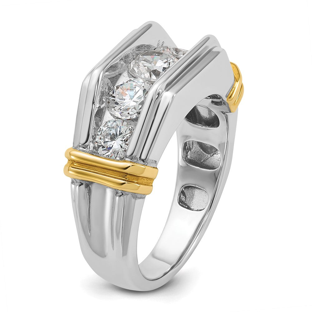 14K Bicolor-Gold Herren-Ring mit 2 ct. Diamant
