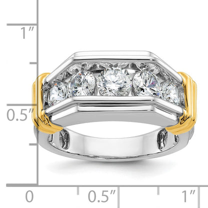 14K Bicolor-Gold Herren-Ring mit 2 ct. Diamant