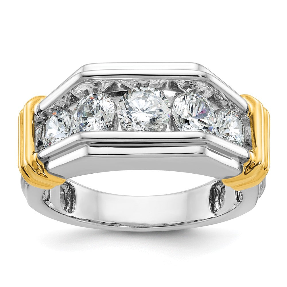 14K Bicolor-Gold Herren-Ring mit 2 ct. Diamant