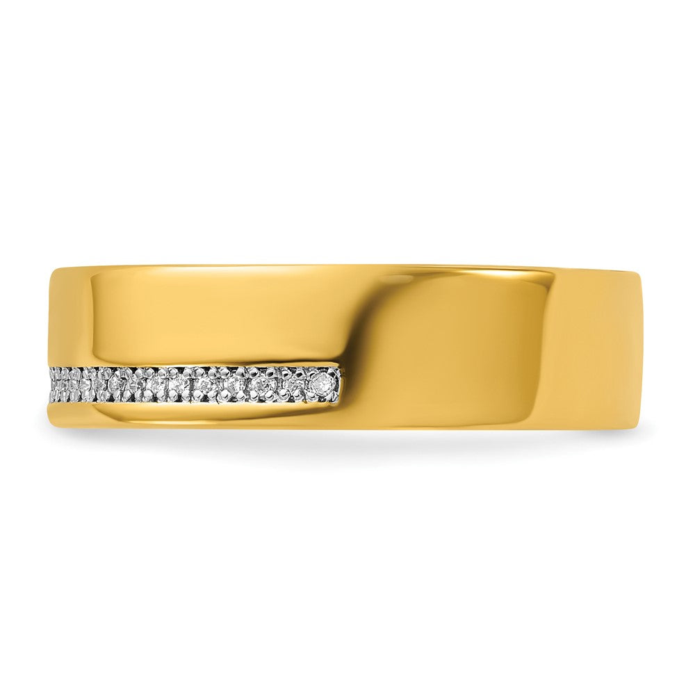 14K Gelbgold Herren-Ring mit 0,125 Karat Diamanten, komplett