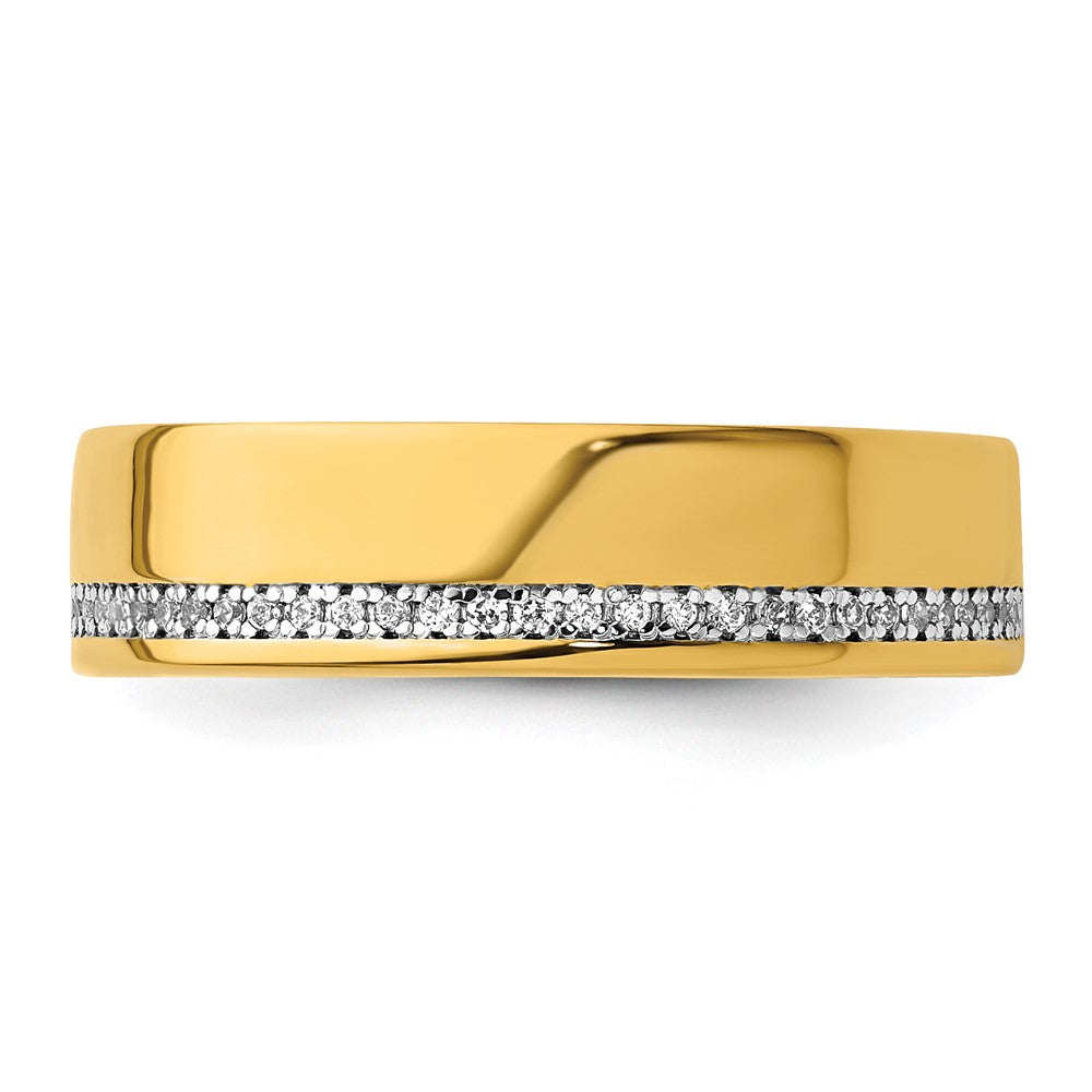14K Gelbgold Herren-Ring mit 0,125 Karat Diamanten, komplett