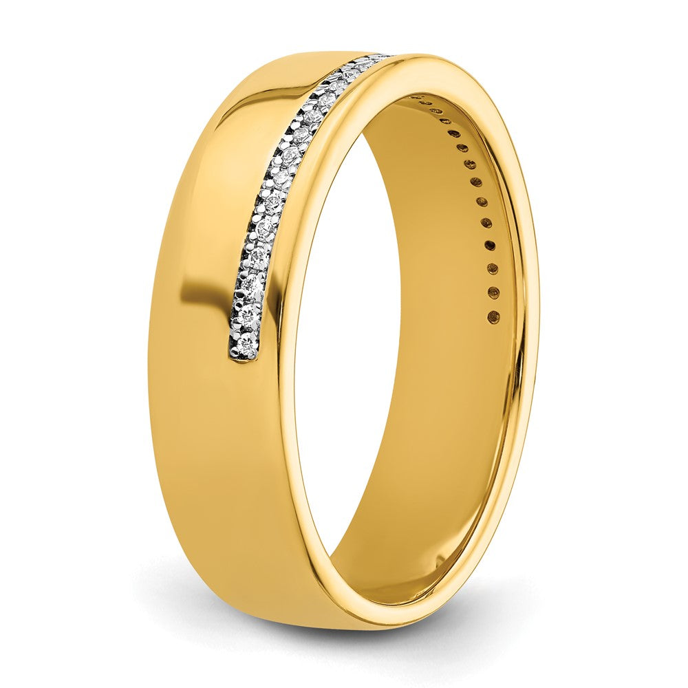 14K Gelbgold Herren-Ring mit 0,125 Karat Diamanten, komplett