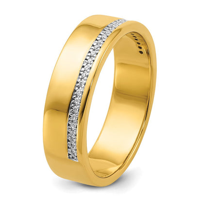14K Gelbgold Herren-Ring mit 0,125 Karat Diamanten, komplett