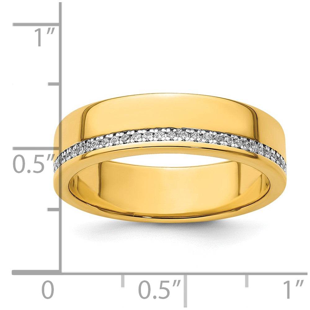 14K Gelbgold Herren-Ring mit 0,125 Karat Diamanten, komplett