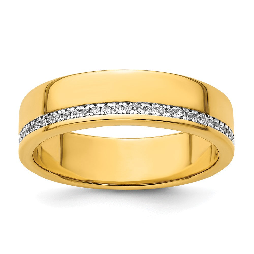 14K Gelbgold Herren-Ring mit 0,125 Karat Diamanten, komplett